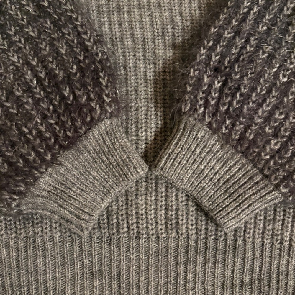 Berretti Women's Size S Gray Oversized Ribbed Knit Sweater Alpaca Wool‎ Blend M - Picture 10 of 13
